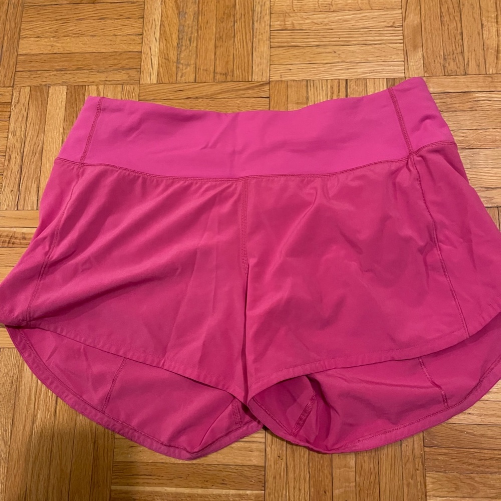 Lululemon Speed Ups Sonic Pink 4 inch inseam